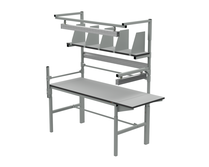 Детальное изображение Стол рабочий 1500х700 мм серии Упаковочный Базовый ESD (цвет RAL7035) - Купить