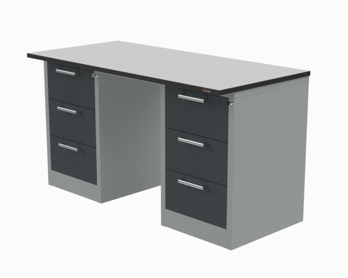 Детальное изображение Стол рабочий 1500х700 мм серии 41.Т с тумбой С3 и тумбой С3 - Купить