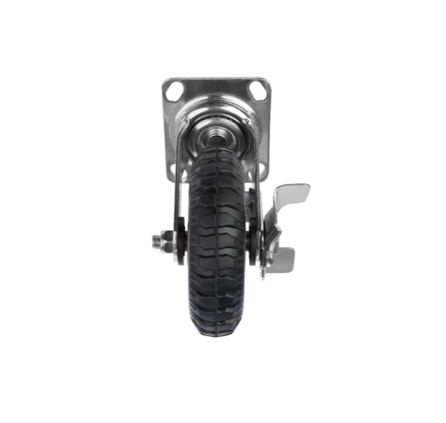 Детальное изображение Колесо Стелла-техник 5003-160 диаметр 150мм, грузоподъемность 160кг, резина, металл, поворотное с тормозом - Купить