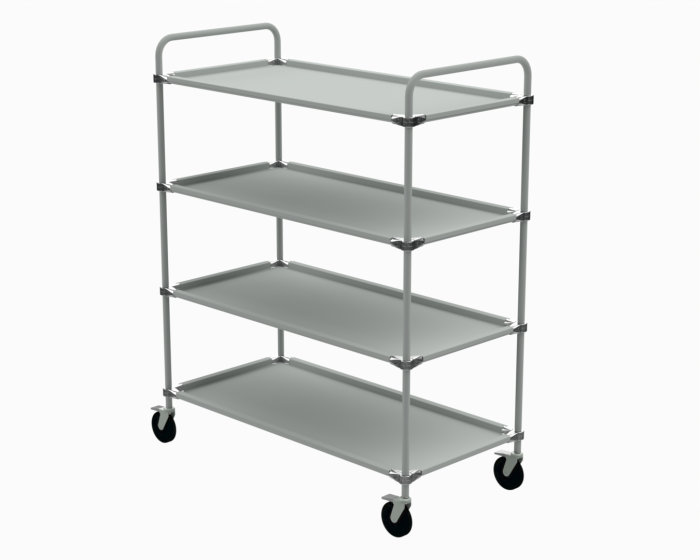 Детальное изображение Транспортная тележка с 4мя полками 615x1560x1270мм (цвет RAL7035) - Купить