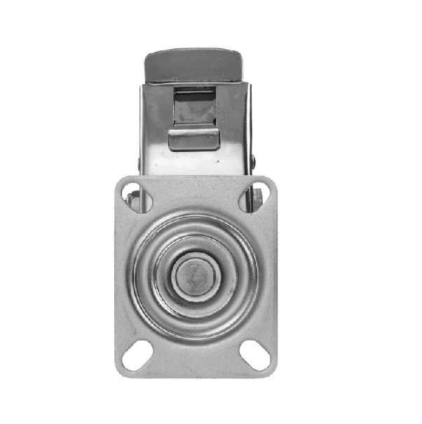 Детальное изображение Колесо Стелла-техник 6903-125 поворотное с тормозом, диаметр 125мм, грузоподъемность 220кг, термопластичный полиуретан, полиамид, кронштейн из нержавеющей стали - Купить