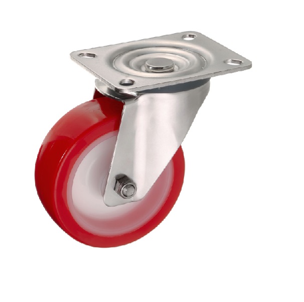 Детальное изображение Колесо Стелла-техник 6901-125 поворотное, диаметр 125мм, грузоподъемность 220кг, термопластичный полиуретан, полиамид, кронштейн из нержавеющей стали - Купить