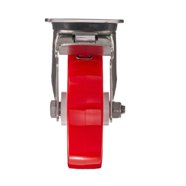 Детальное изображение Колесо Стелла-техник 6903-125 поворотное с тормозом, диаметр 125мм, грузоподъемность 220кг, термопластичный полиуретан, полиамид, кронштейн из нержавеющей стали - Купить