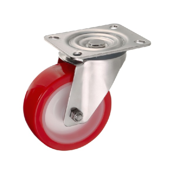 Детальное изображение Колесо Стелла-техник 6901-100 поворотное, диаметр 100мм, грузоподъемность 170кг, термопластичный полиуретан, полиамид, кронштейн из нержавеющей стали - Купить