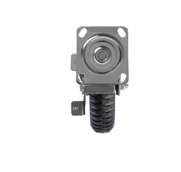 Детальное изображение Колесо Стелла-техник 5003-200 диаметр 200мм, грузоподъемность 200кг, резина, металл, поворотное с тормозом - Купить