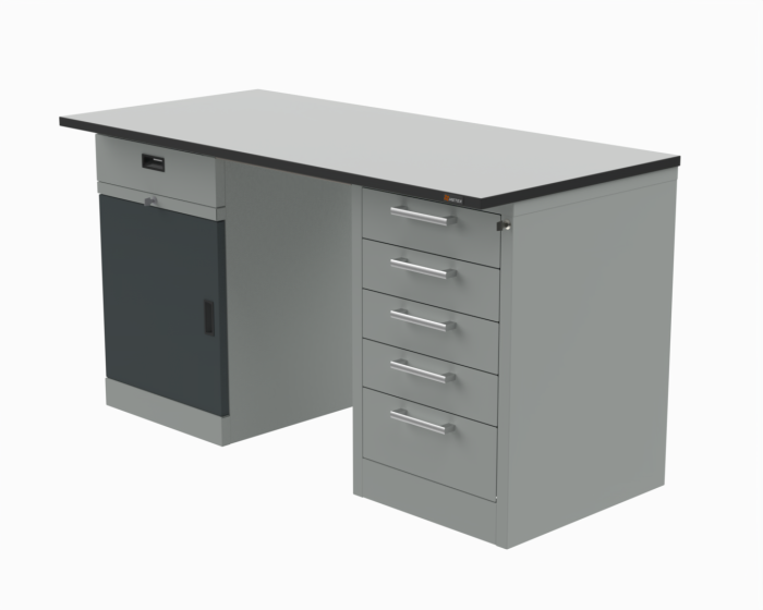 Детальное изображение Стол рабочий 1500х700 мм серии 41.Т с тумбой С1 и тумбой С5 - Купить