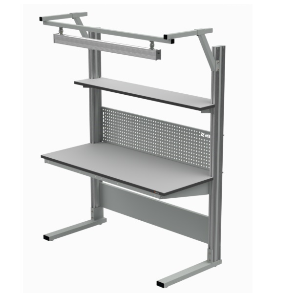Детальное изображение Стол рабочий укороченный 1500x700 мм серии 41.СД (Цвет RAL7035) + 41А.СВ-120 - Купить