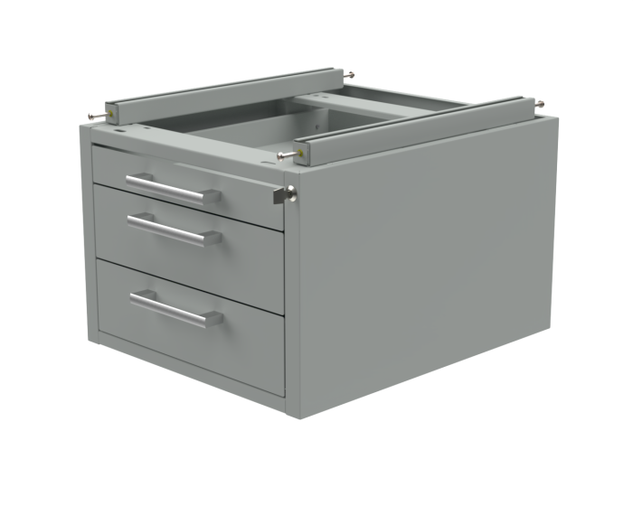 Детальное изображение Подвесная тумба на 3 ящика с уменьшенной шириной 390х354х605 мм ESD (цвет RAL7035) - Купить