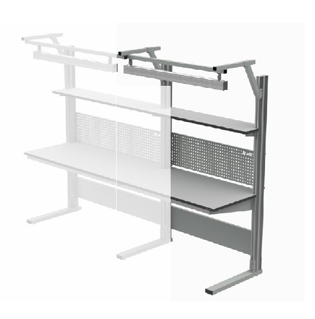 Детальное изображение Стол рабочий укороченный 1800x700 мм серии 41.СД (Цвет RAL7035) + 41А.СВ-120 - Купить