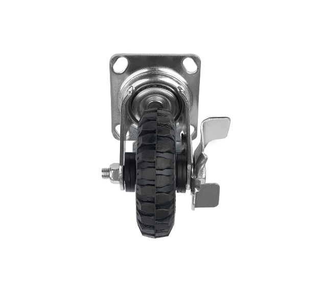 Детальное изображение Колесо Стелла-техник 5003-125 диаметр 125мм, грузоподъемность 120кг, резина, металл, поворотное с тормозом - Купить