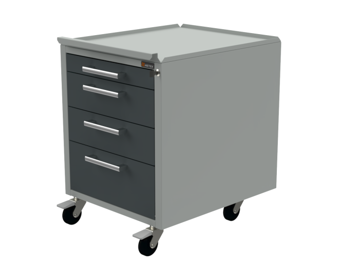 Детальное изображение Подкатная тумба на 4 ящика 490х650х635 мм (цвет RAL7035) - Купить