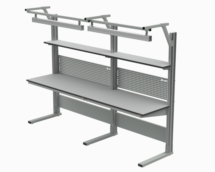 Детальное изображение Стол рабочий укороченный 1500x700 мм серии 41.СД  (Цвет RAL7035) + 41А.СВ-120 - Купить