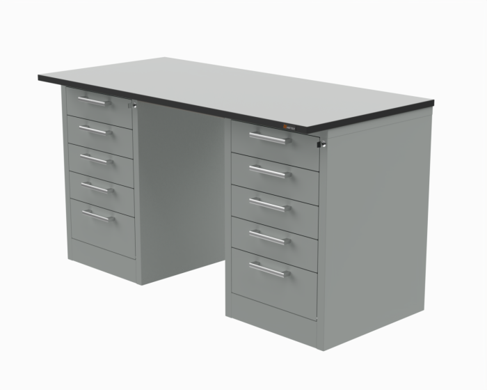 Детальное изображение Стол рабочий 1800х700 мм серии 41.Т с тумбой С5 и тумбой С5 - Купить