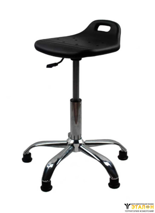 Детальное изображение Антистатический полиуретановый табурет с газлифтом 200 мм и спинкой  (цвет черный) - Купить