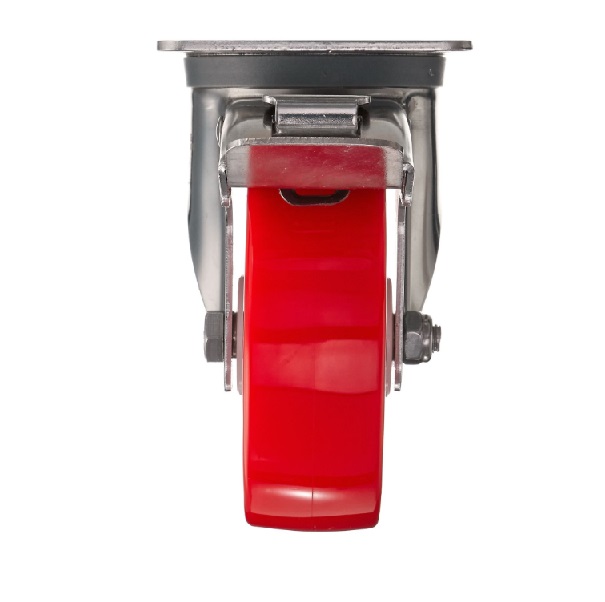 Детальное изображение Колесо Стелла-техник 6903-100 поворотное с тормозом, диаметр 100мм, грузоподъемность 170кг, термопластичный полиуретан, полиамид, кронштейн из нержавеющей стали - Купить