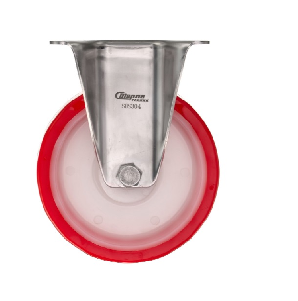 Детальное изображение Колесо Стелла-техник 6902-150 неповоротное, диаметр 160мм, грузоподъемность 350кг, термопластичный полиуретан, полиамид, кронштейн из нержавеющей стали - Купить