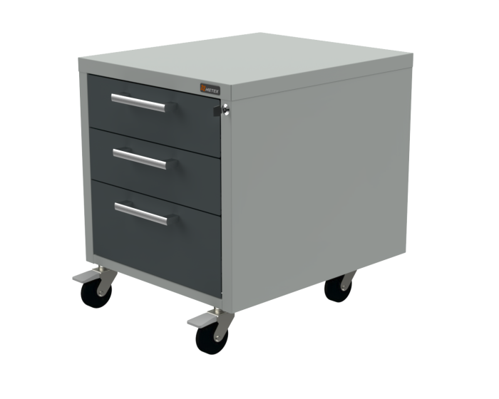 Детальное изображение Подкатная тумба на 3 ящика 490х580х610 мм ESD (цвет RAL7035) - Купить