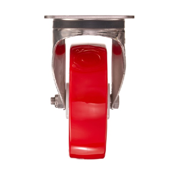 Детальное изображение Колесо Стелла-техник 6901-150 поворотное, диаметр 160мм, грузоподъемность 350кг, термопластичный полиуретан, полиамид, кронштейн из нержавеющей стали - Купить