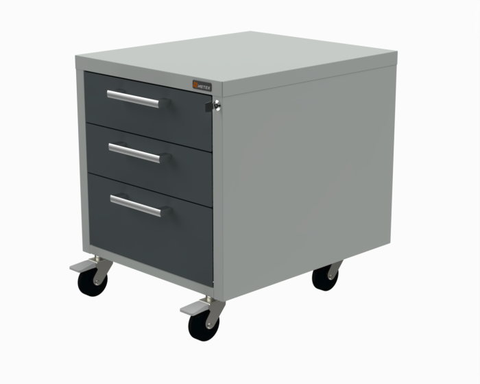 Детальное изображение Подкатная тумба на 3 ящика 490х580х610 мм (цвет RAL7035) - Купить