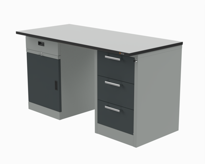 Детальное изображение Стол рабочий 1500х700 мм серии 41.Т с тумбой С1 и тумбой С3 ESD - Купить