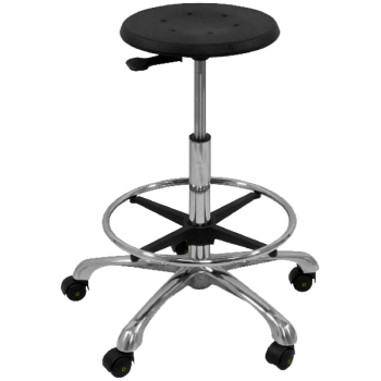 Детальное изображение Антистатический полиуретановый табурет с газлифтом 200 мм (цвет черный) - Купить