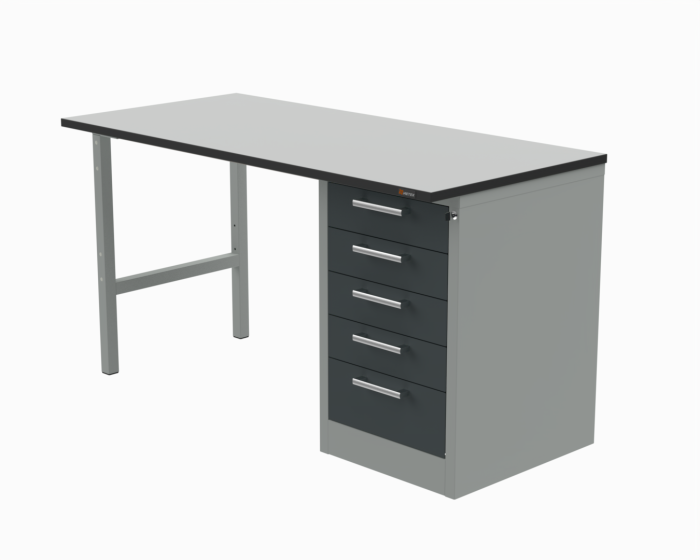 Детальное изображение Стол рабочий 1800x700 мм серии 41.Т с тумбой С5 - Купить