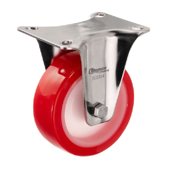 Детальное изображение Колесо Стелла-техник 6902-100 неповоротное, диаметр 100мм, грузоподъемность 170кг, термопластичный полиуретан, полиамид, кронштейн из нержавеющей стали - Купить