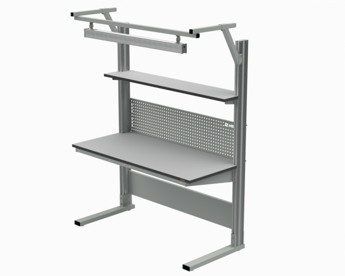Детальное изображение Стол рабочий основной серии 1200х700мм 41.С (Цвет RAL7035) + 41А.СВ-120 - Купить