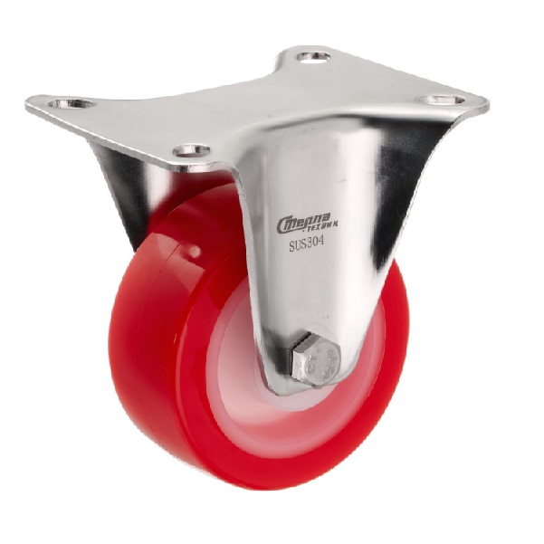 Детальное изображение Колесо Стелла-техник 6902-80 неповоротное, диаметр 80мм, грузоподъемность 120кг, термопластичный полиуретан, полиамид, кронштейн из нержавеющей стали - Купить