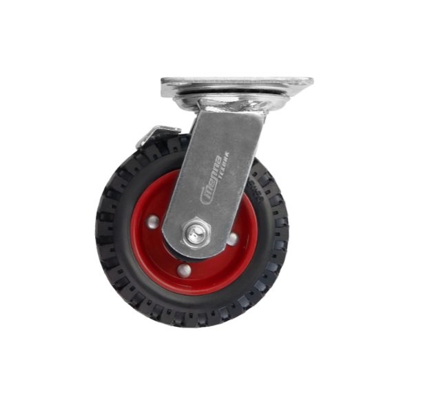 Детальное изображение Колесо Стелла-техник 5003-125 диаметр 125мм, грузоподъемность 120кг, резина, металл, поворотное с тормозом - Купить