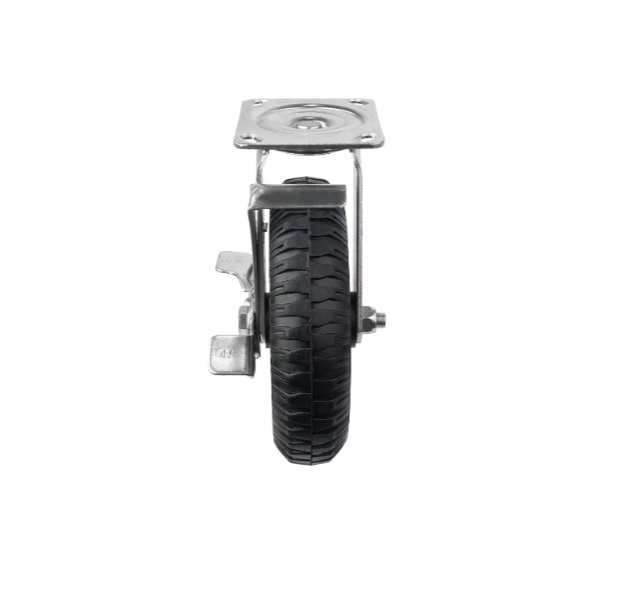 Детальное изображение Колесо Стелла-техник 5003-200 диаметр 200мм, грузоподъемность 200кг, резина, металл, поворотное с тормозом - Купить