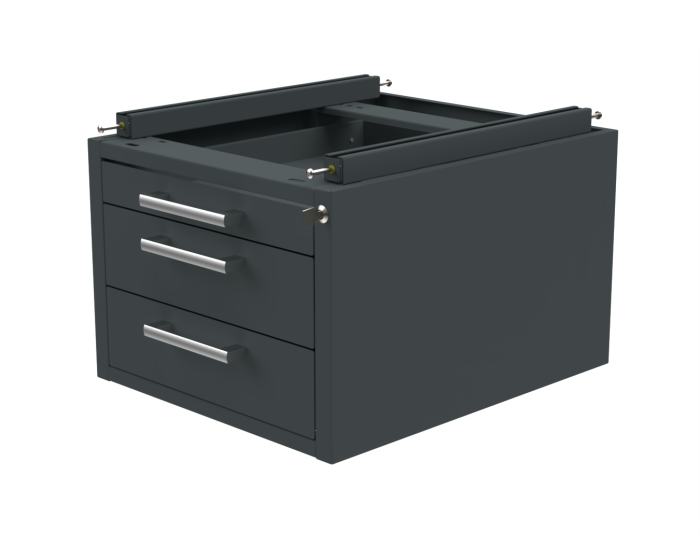 Детальное изображение Подвесная тумба на 3 ящика 490х354х580 мм ESD (цвет RAL7035/7012) - Купить