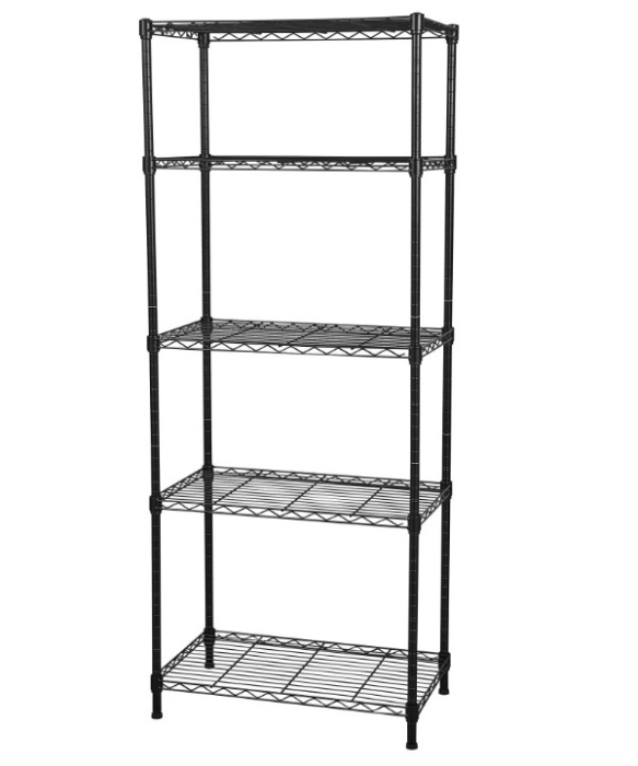 Детальное изображение Стеллаж сетчатый Стелла-техник СРС6035180П5В , 600х350х1800 мм, 5 полок, цвет черный, нагрузка на полку 40 кг - Купить