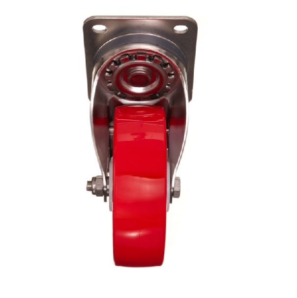 Детальное изображение Колесо Стелла-техник 6903-150 поворотное с тормозом, диаметр 160мм, грузоподъемность 350кг, термопластичный полиуретан, полиамид, кронштейн из нержавеющей стали - Купить