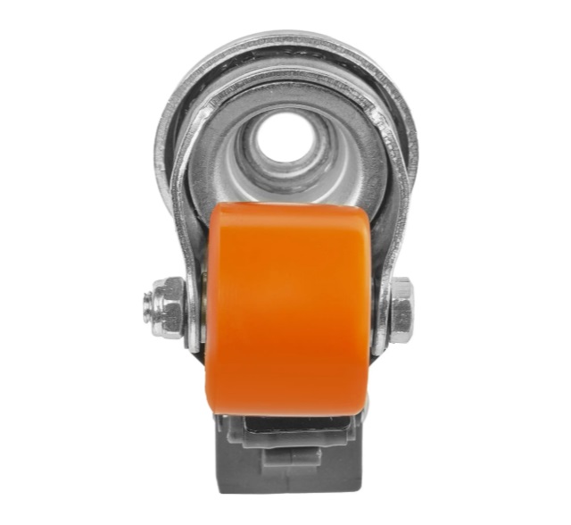 Детальное изображение Колесо Стелла-техник 1705-35 поворотное с тормозом и отверстием, диаметр 35мм, грузоподъемность 100кг, полиуретан, сталь - Купить