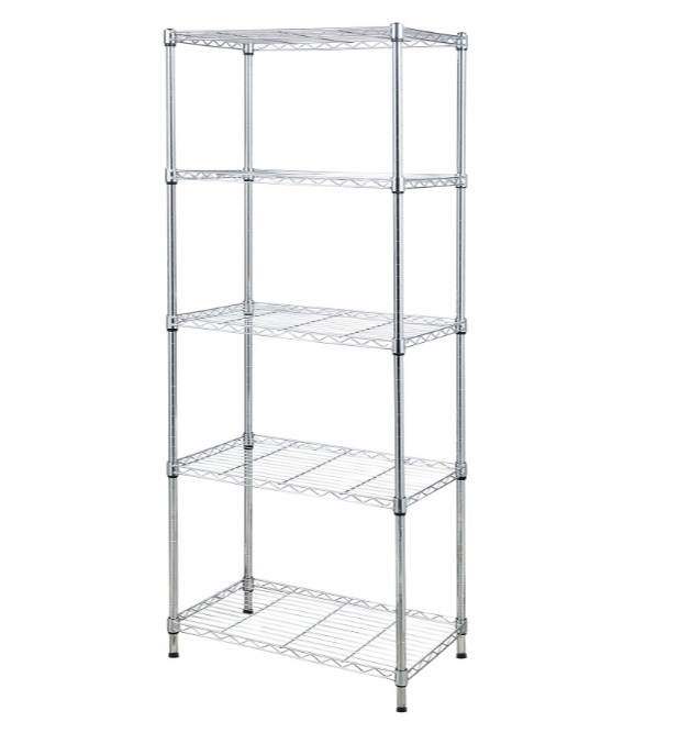 Детальное изображение Стеллаж сетчатый Стелла-техник СРС9035180П5Х , 900х350х1800 мм, 5 полок, цвет хром, нагрузка на полку 50 кг - Купить
