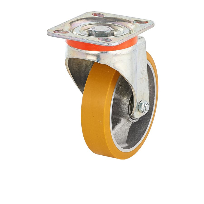 Детальное изображение Колесо Tellure Rota 657603 поворотное, диаметр 125мм, грузоподъемность 350кг, полиуретан TR, алюминий - Купить