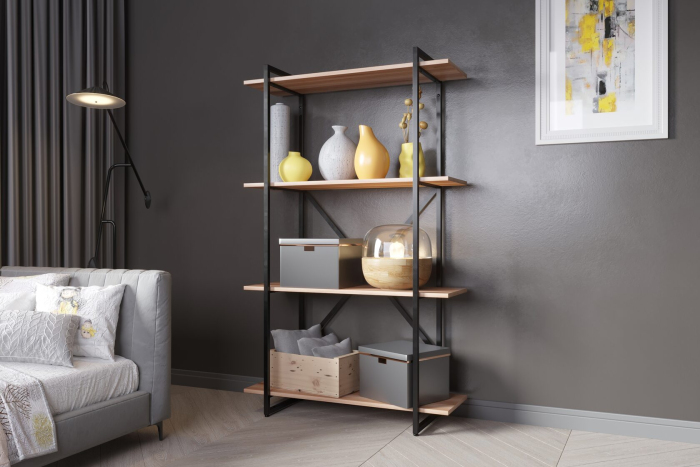 GUTTA Стеллаж 151х92х34 см - эвок - чёрный