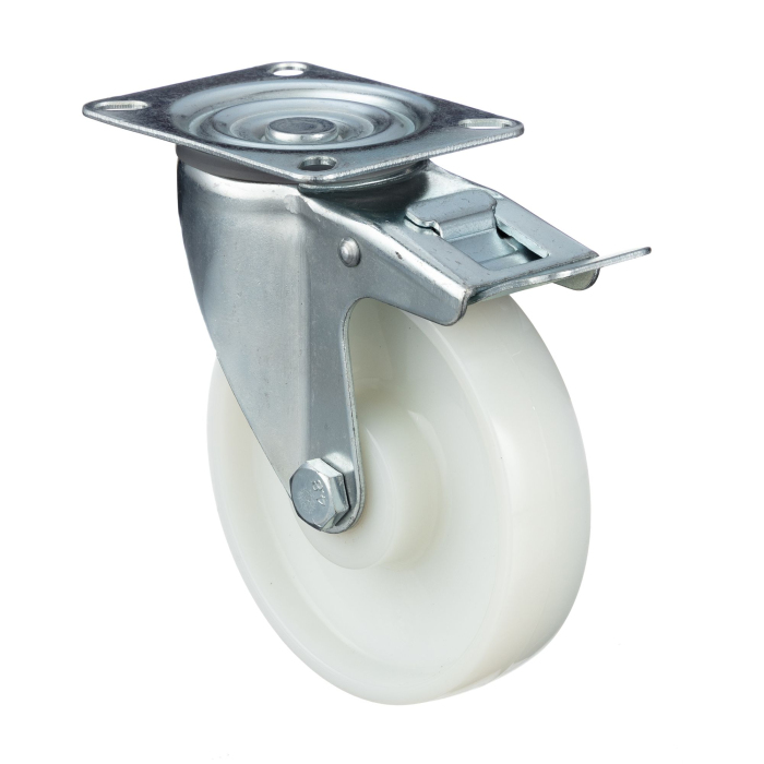 Детальное изображение Колесо Стелла-техник N48125PNYB , d=125мм, полиамидное, поворотное, с тормозом, подшипник скольжения, г/п=250кг - Купить