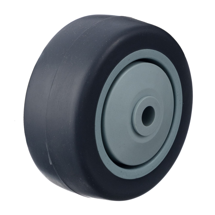 Детальное изображение Колесо Стелла-техник N48075TPRSW под ось, диаметр 75мм, грузоподъемность 70кг, термопластичная серая резина, полипропилен - Купить