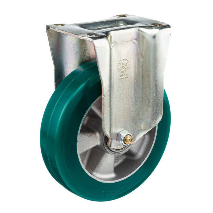 Детальное изображение Колесо Tellure Rota 627704 неповоротное, диаметр 160мм, грузоподъемность 500кг, полиуретан TR- ROLL, алюминий - Купить