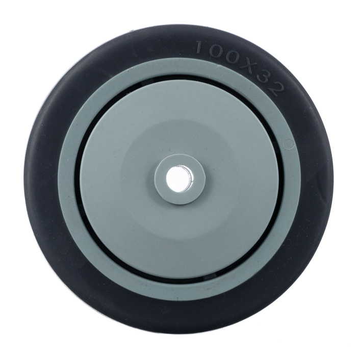 Детальное изображение Колесо Стелла-техник N48100TPRSW под ось, диаметр 100мм, грузоподъемность 100кг, термопластичная серая резина, полипропилен - Купить