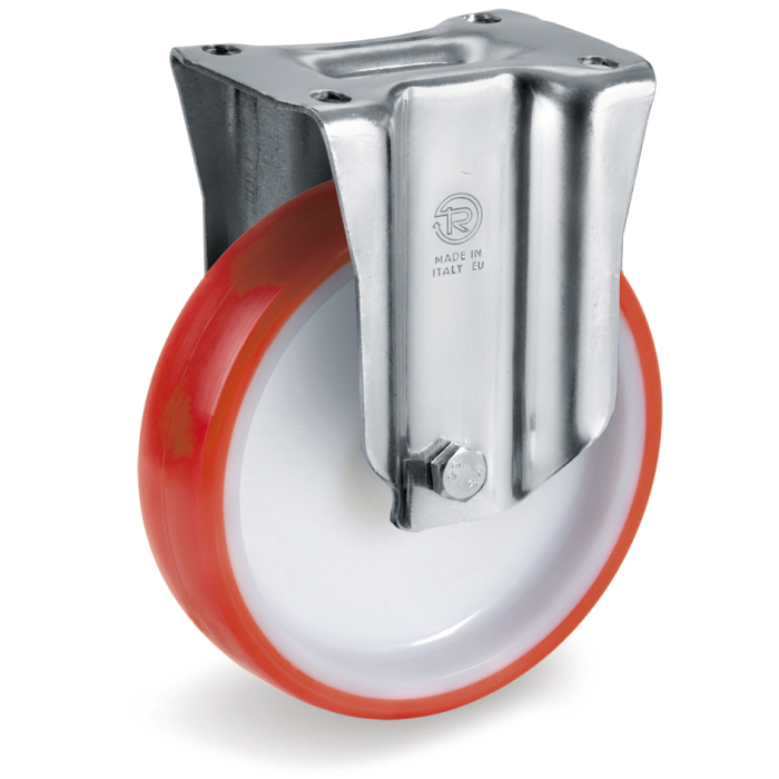 Детальное изображение Колесо Tellure Rota 605901 неповоротное, диаметр 80мм, грузоподъемность 120кг, термопластичный полиуретан, полиамид - Купить