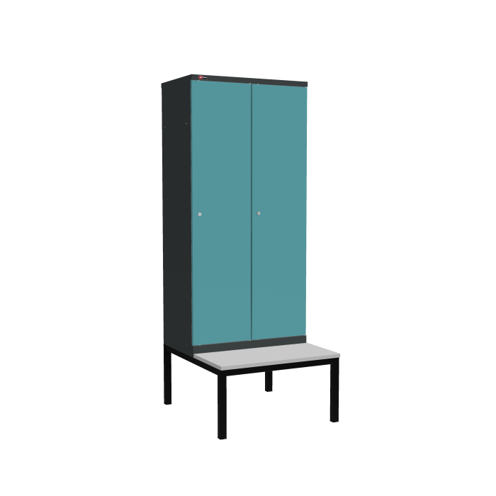 Детальное изображение Шкаф ДиКом УНО-421 (RAL 7016+RAL 5018) с подставкой-скамейкой - Купить