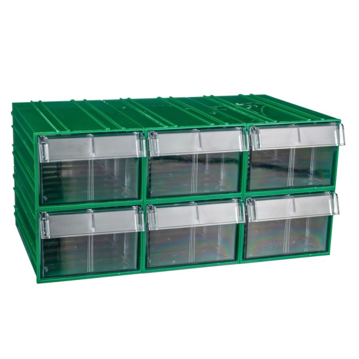 Детальное изображение Пластиковый короб Стелла-техник C-2-К6-зеленый-прозрачный , 140х250х100мм, комплект 6 штук - Купить