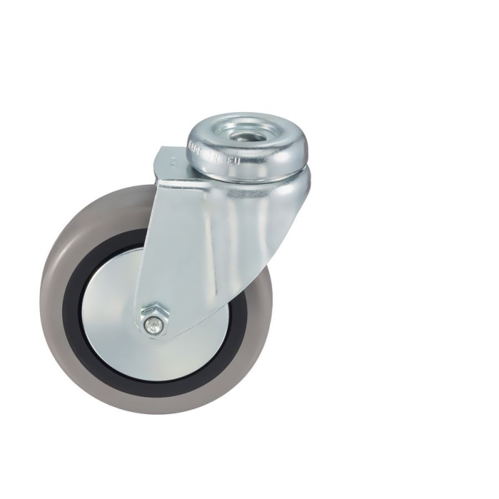 Детальное изображение Колесо Tellure Rota 373103 поворотное, диаметр 80мм, грузоподъемность 55кг, серая резина, полипропилен - Купить