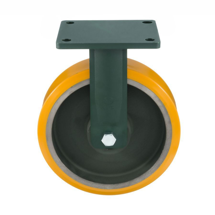 Детальное изображение Колесо Tellure Rota 648407 неповоротное, диаметр 250мм, грузоподъемность 1500кг, полиуретан TR, чугун, сверхпрочный кронштейн EEHD - Купить