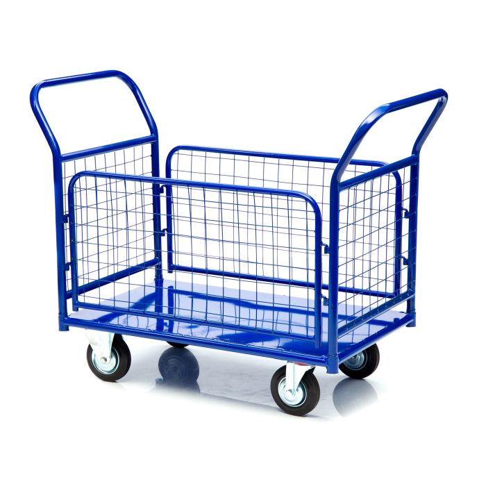 Детальное изображение Тележка платформенная Стелла-техник КПО-500С-160-К , с бортами, 650х1150мм - Купить