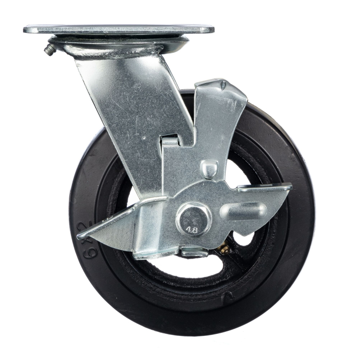 Детальное изображение Колесо Стелла-техник N29150B1 d=150мм, чугун/рез, поворотное с тормозом, игольчатый подшипн. г/п=220кг - Купить