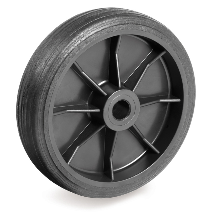 Детальное изображение Колесо Tellure Rota 511108 под ось, диаметр 250мм, грузоподъемность 120кг, термопластичная черная резина, полипропилен - Купить